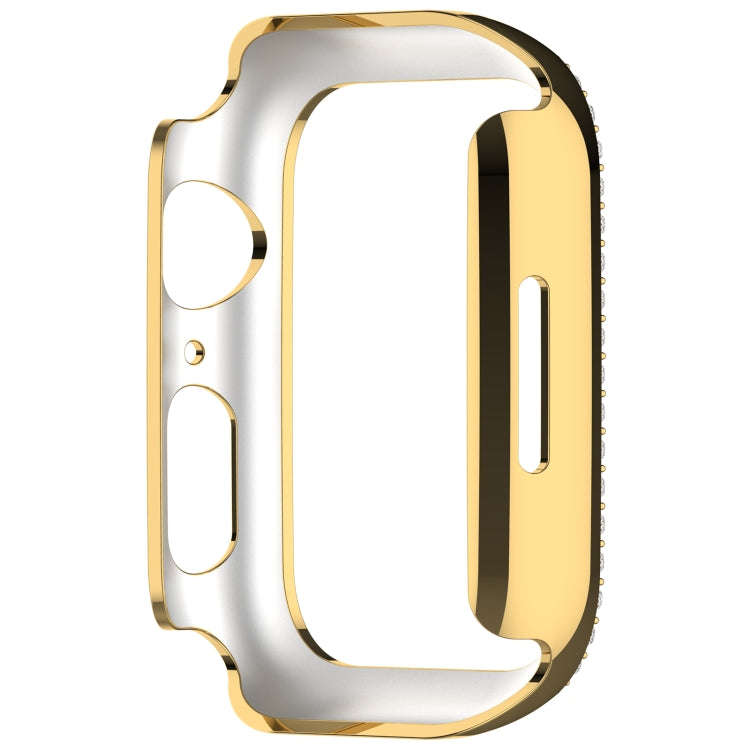 For Apple Watch Series 7 41mm Diamond Hollow PC Watch Case(Gold)