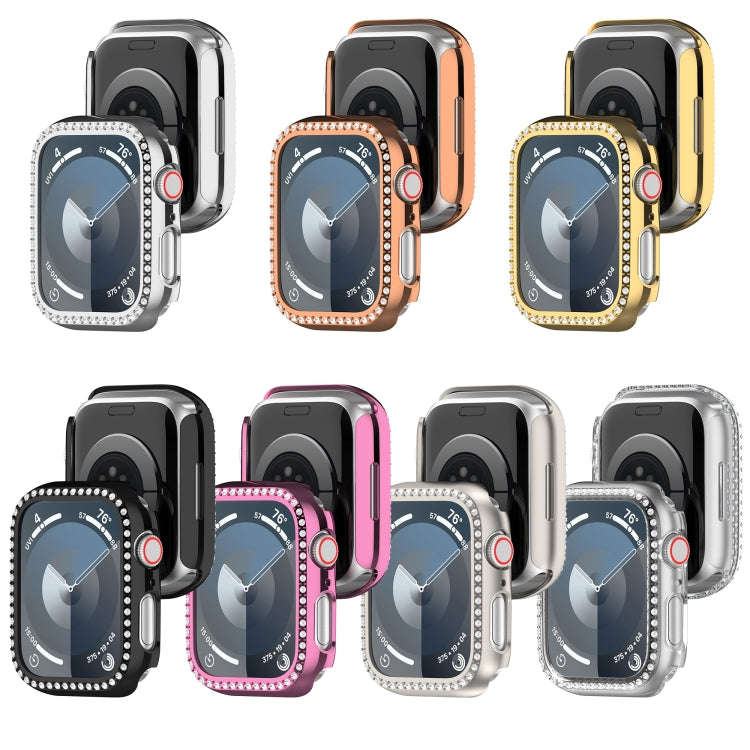 For Apple Watch Series 7 41mm Diamond Hollow PC Watch Case(Silver)