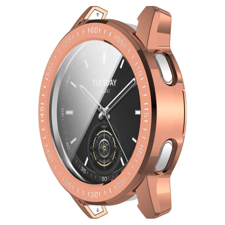 For Xiaomi Watch S3 Full Package TPU Electroplated Watch Protective Case(Rose Gold)