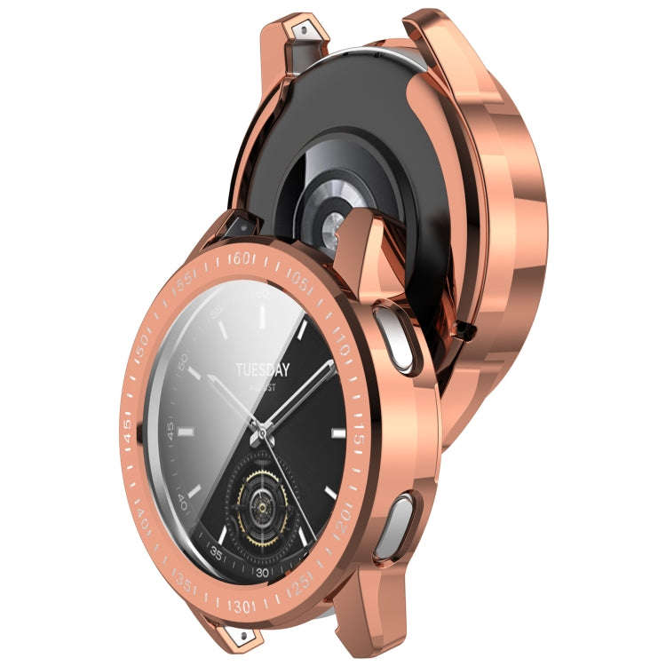 For Xiaomi Watch S3 Full Package TPU Electroplated Watch Protective Case(Rose Gold)