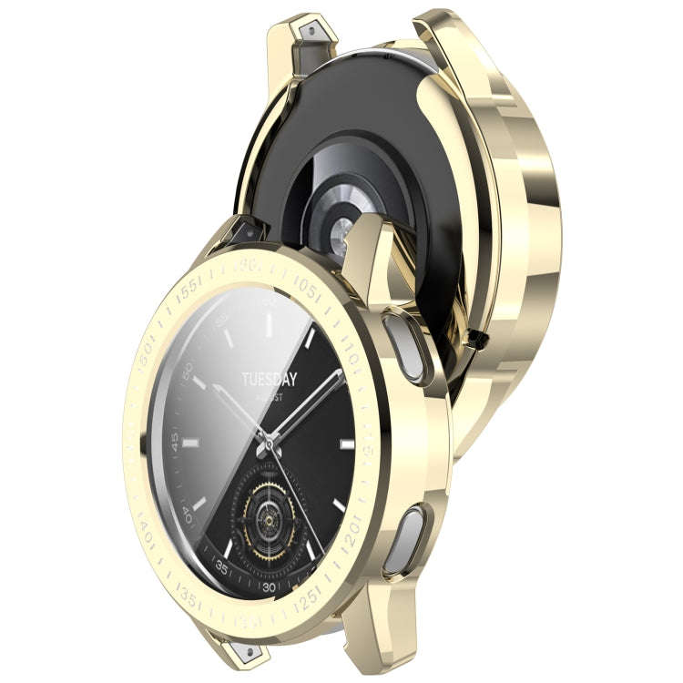 For Xiaomi Watch S3 Full Package TPU Electroplated Watch Protective Case(Light Gold)