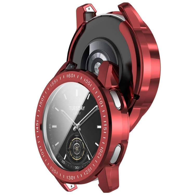 For Xiaomi Watch S3 Full Package TPU Electroplated Watch Protective Case(Red)