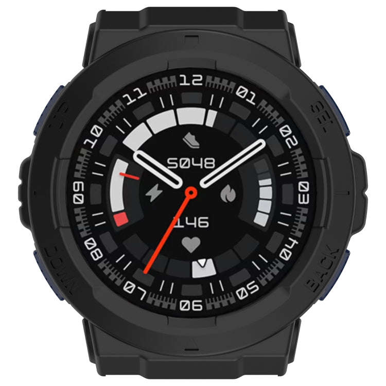 For Amazfit Active Edge A2212 Armored Hollow Half Pack TPU Watch Protective Case(Black)