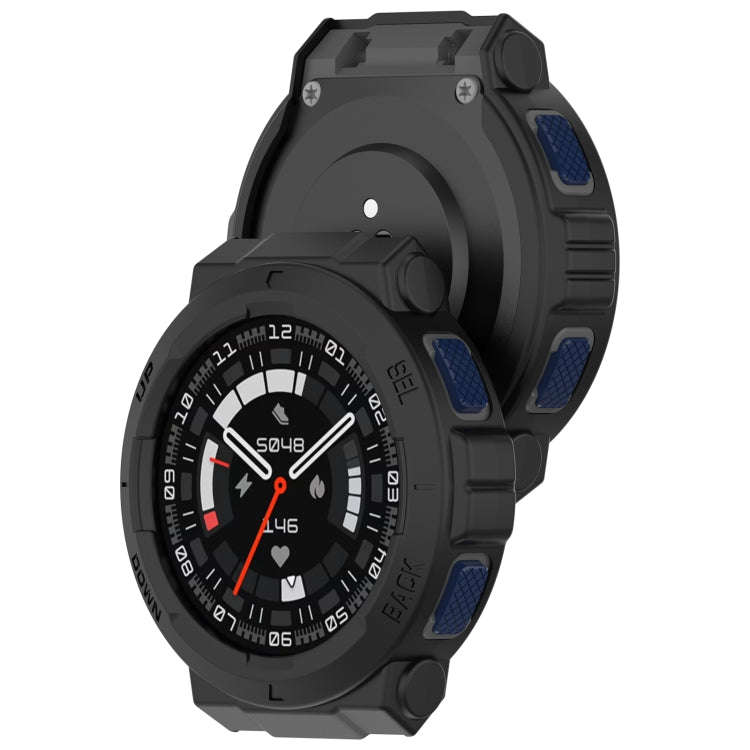 For Amazfit Active Edge A2212 Armored Hollow Half Pack TPU Watch Protective Case(Black)
