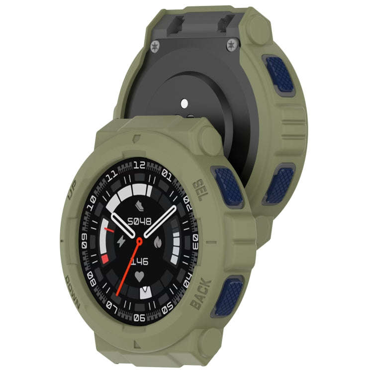 For Amazfit Active Edge A2212 Armored Hollow Half Pack TPU Watch Protective Case(Green)