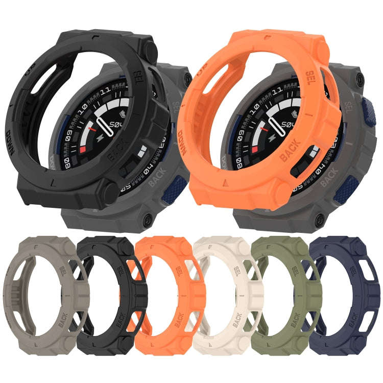 For Amazfit Active Edge A2212 Armored Hollow Half Pack TPU Watch Protective Case(Black)