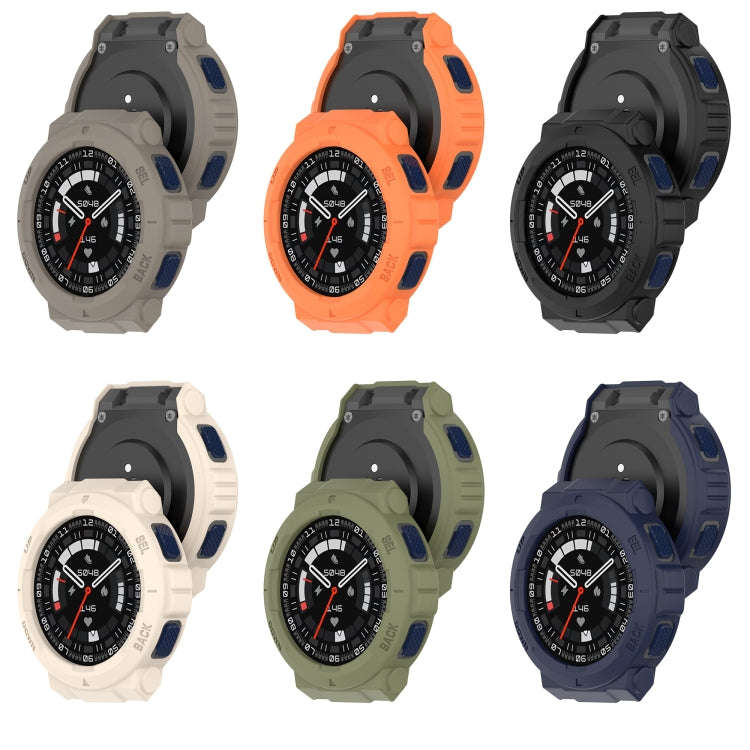 For Amazfit Active Edge A2212 Armored Hollow Half Pack TPU Watch Protective Case(Black)