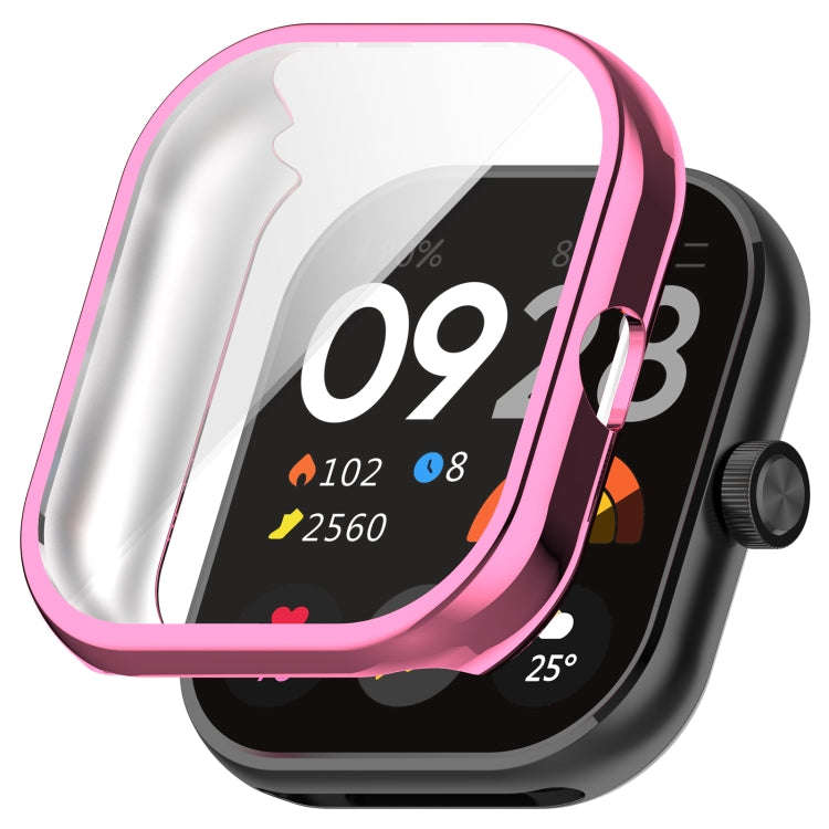 For Redmi Watch 4 Full Package TPU Electroplated Watch Protective Case(Pink)