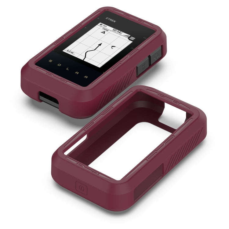 For Garmin eTrex Solar Stopwatch Silicone Protective Case(Wine Red)