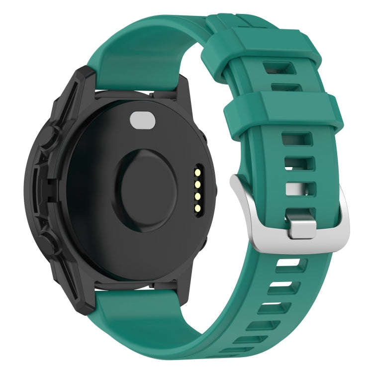 For  Garmin Descent G1 Solar Letel 22mm Solid Color Silicone Watch Band(Green)