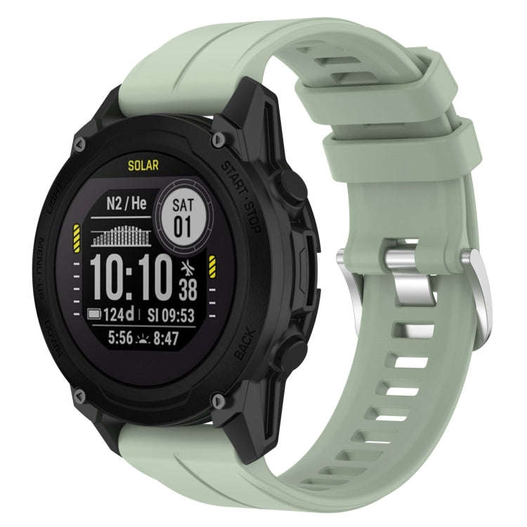 For Garmin Descent G1 Solar 22mm Solid Color Silicone Watch Band(Light Green)