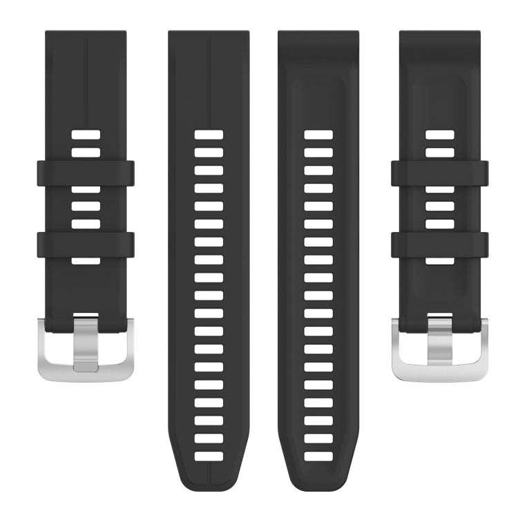 For Garmin Forerunner 965 22mm Solid Color Silicone Watch Band(Black)