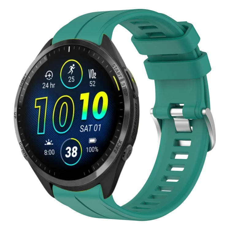For Garmin Forerunner 965 22mm Solid Color Silicone Watch Band(Green)