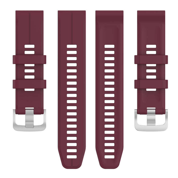 For Garmin Forerunner 965 22mm Solid Color Silicone Watch Band(Wine)