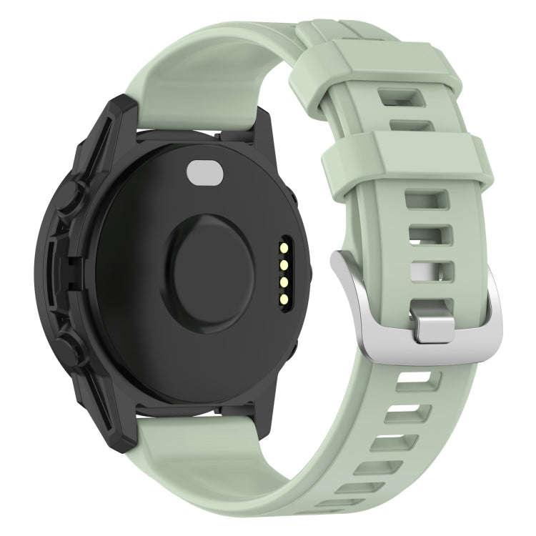 For Garmin Forerunner 965 22mm Solid Color Silicone Watch Band(Light Green)