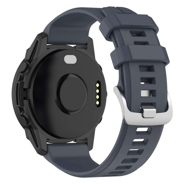 For Garmin Forerunner 965 22mm Solid Color Silicone Watch Band(Rock Blue)