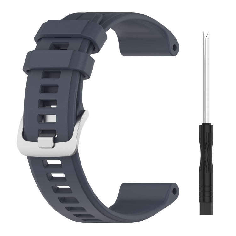 For Garmin Forerunner 965 22mm Solid Color Silicone Watch Band(Rock Blue)