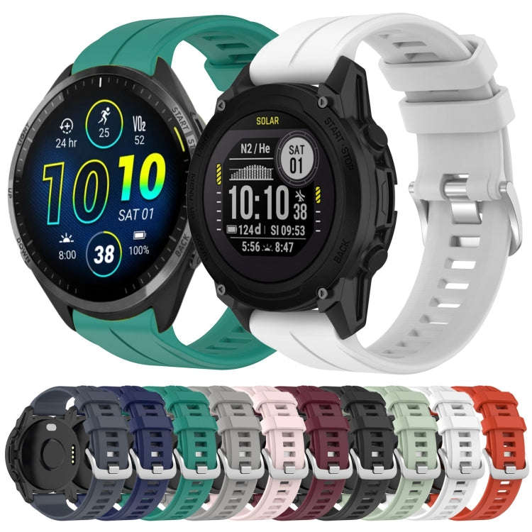 For Garmin Forerunner 965 22mm Solid Color Silicone Watch Band(Wine)