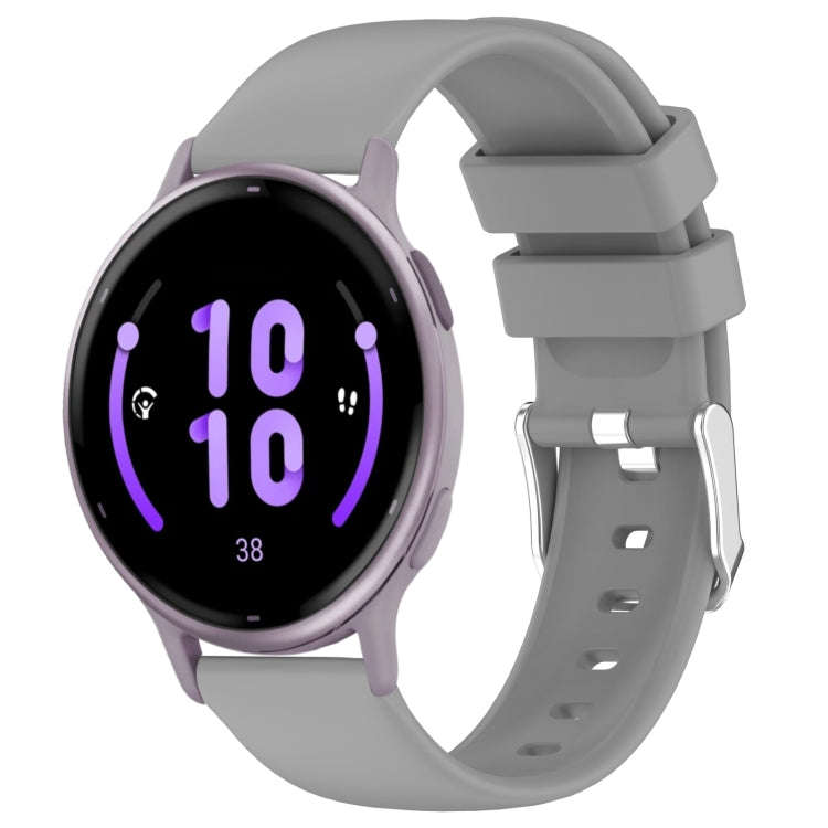 For Garmin Vivoactive 5 20mm Smooth Solid Color Silicone Watch Band(Grey)