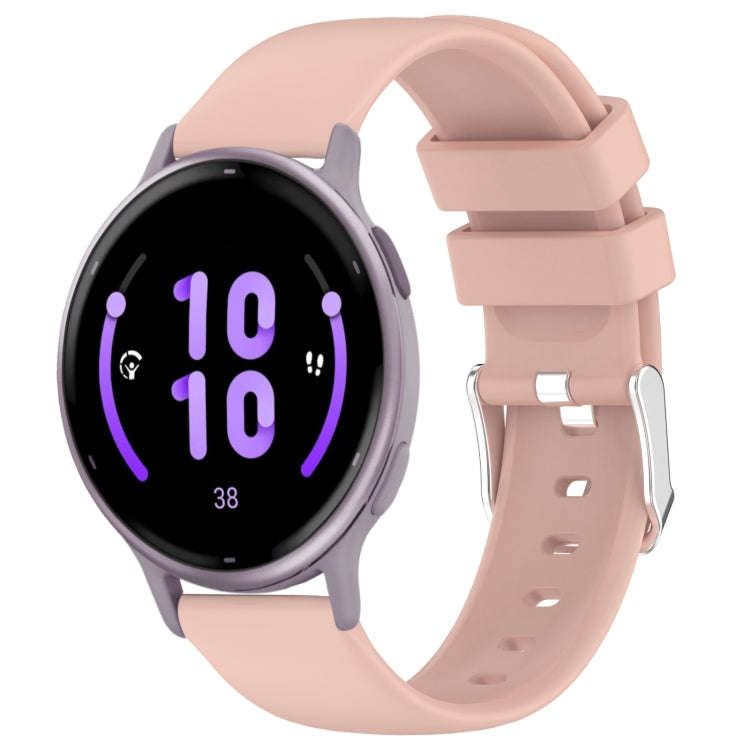For Garmin Active 5 20mm Smooth Solid Color Silicone Watch Band(Pink)