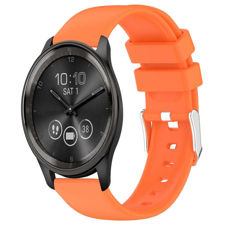 For Garmin Move Trend 20mm Smooth Solid Color Silicone Watch Band(Orange)