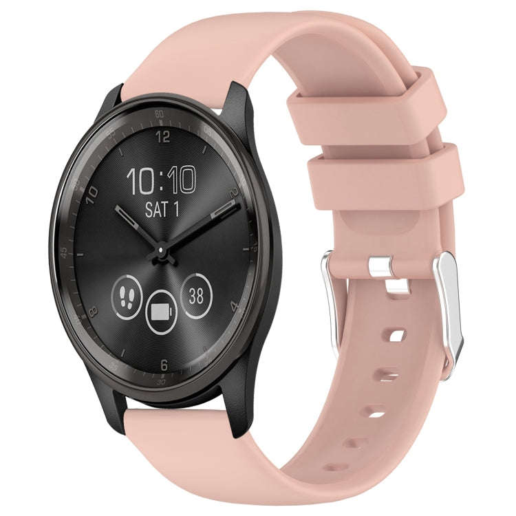 For Garmin Move Trend 20mm Smooth Solid Color Silicone Watch Band(Pink)