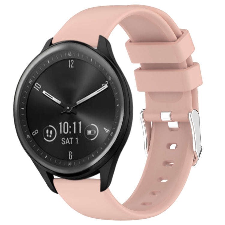 For Garmin Vivomove Sport 20mm Smooth Solid Color Silicone Watch Band(Pink)