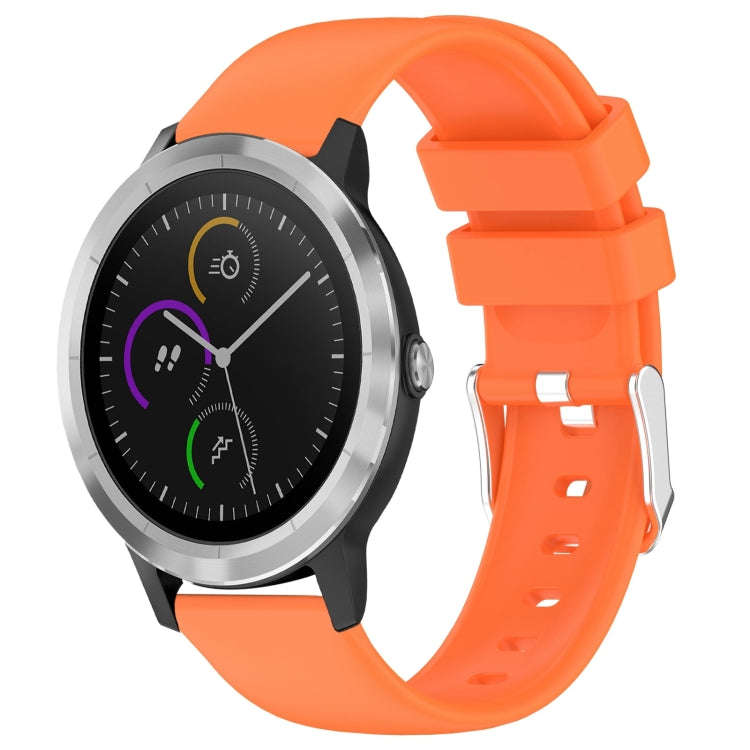 For Garmin Vivoactive 3 20mm Smooth Solid Color Silicone Watch Band(Orange)