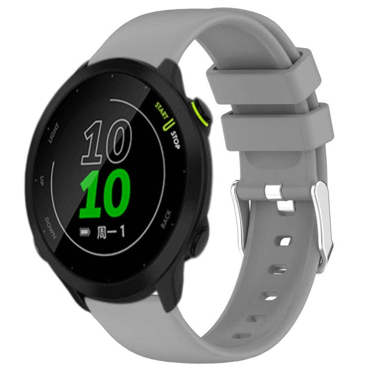 For Garmin Forerunner 158 20mm Smooth Solid Color Silicone Watch Band(Grey)