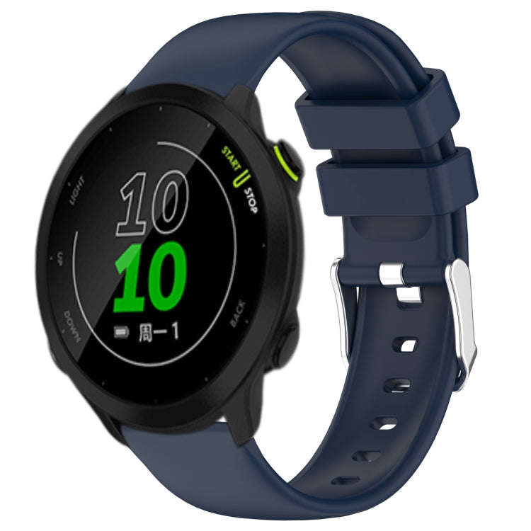 For Garmin Forerunner 158 20mm Smooth Solid Color Silicone Watch Band(Midnight Blue)