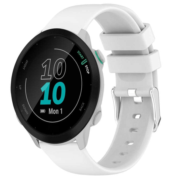 For Garmin Forerunner 55 20mm Smooth Solid Color Silicone Watch Band(White)