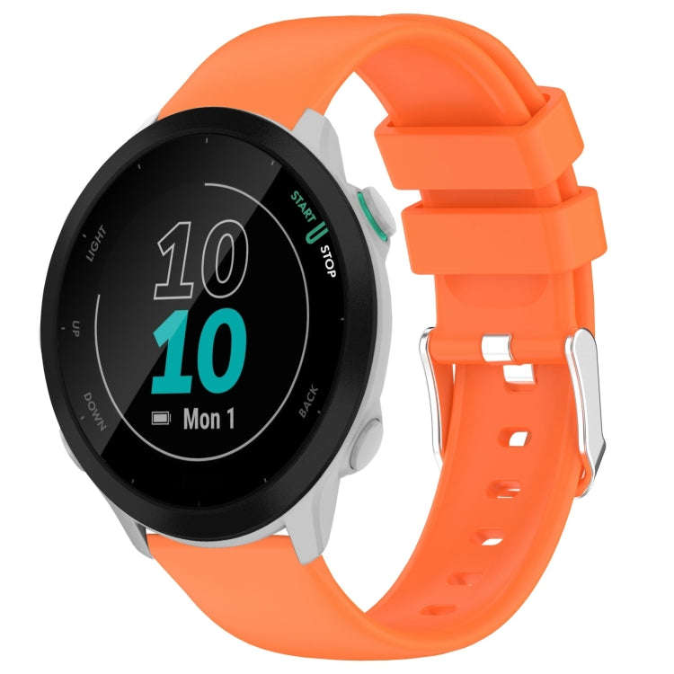 For Garmin Forerunner 55 20mm Smooth Solid Color Silicone Watch Band(Orange)