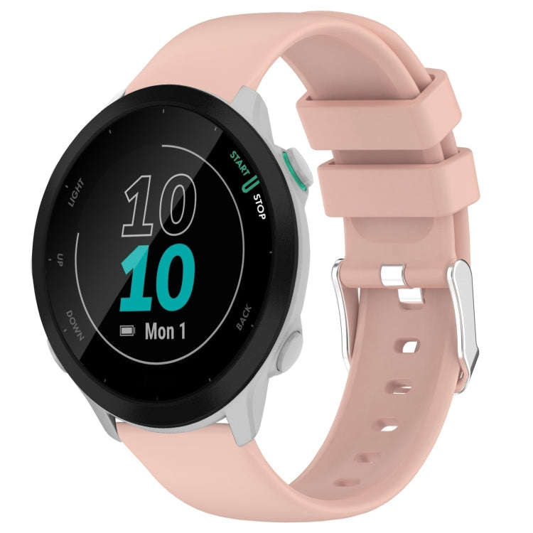 For Garmin Forerunner 55 20mm Smooth Solid Color Silicone Watch Band(Pink)