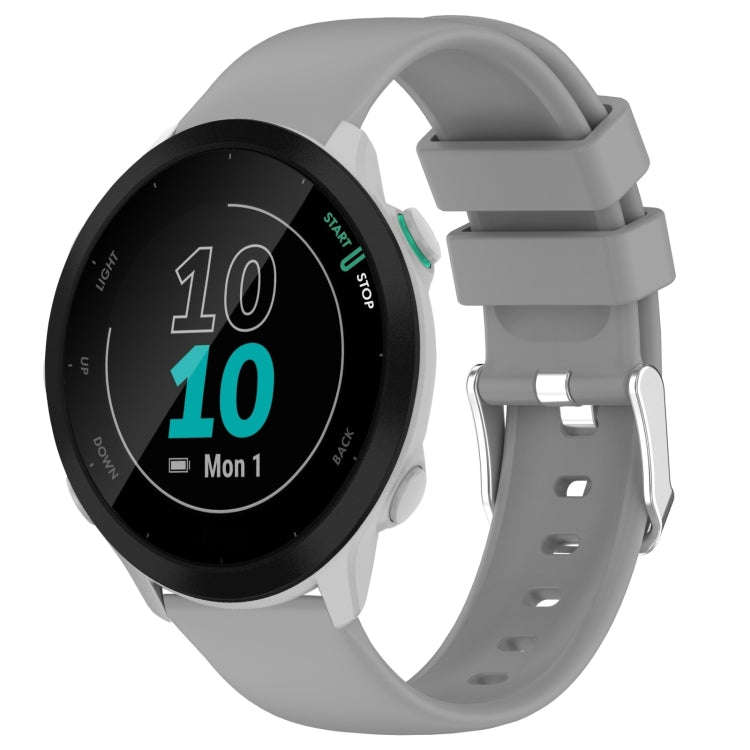 For Garmin Forerunner 55 20mm Smooth Solid Color Silicone Watch Band(Grey)