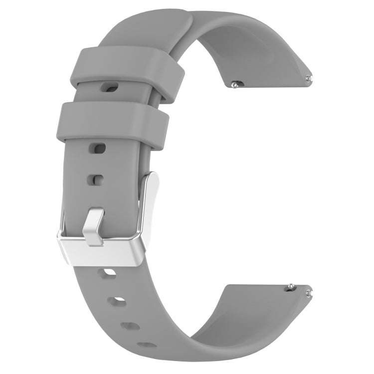 For Garmin Forerunner 55 20mm Smooth Solid Color Silicone Watch Band(Grey)