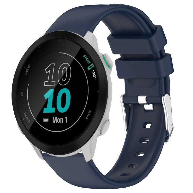 For Garmin Forerunner 55 20mm Smooth Solid Color Silicone Watch Band(Midnight Blue)