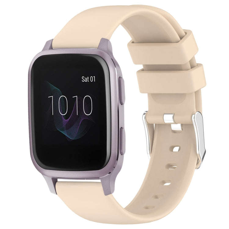 For Garmin Venu SQ 20mm Smooth Solid Color Silicone Watch Band(Beige)