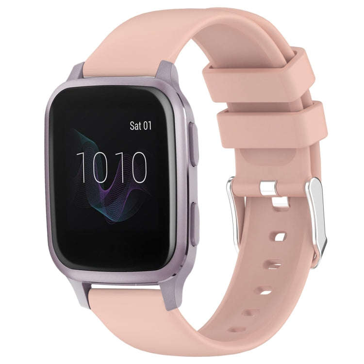 For Garmin Venu SQ 20mm Smooth Solid Color Silicone Watch Band(Pink)