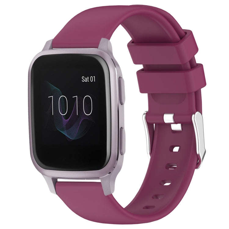 For Garmin Venu SQ 20mm Smooth Solid Color Silicone Watch Band(Burgundy)