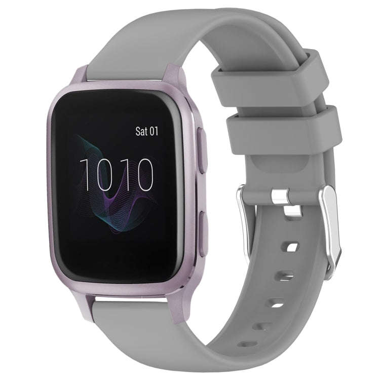 For Garmin Venu SQ 20mm Smooth Solid Color Silicone Watch Band(Grey)