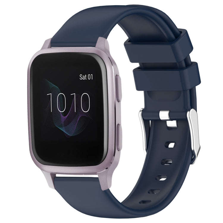 For Garmin Venu SQ 20mm Smooth Solid Color Silicone Watch Band(Midnight Blue)