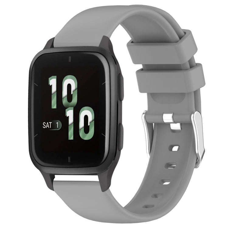 For Garmin Forerunner Sq2 20mm Smooth Solid Color Silicone Watch Band(Grey)