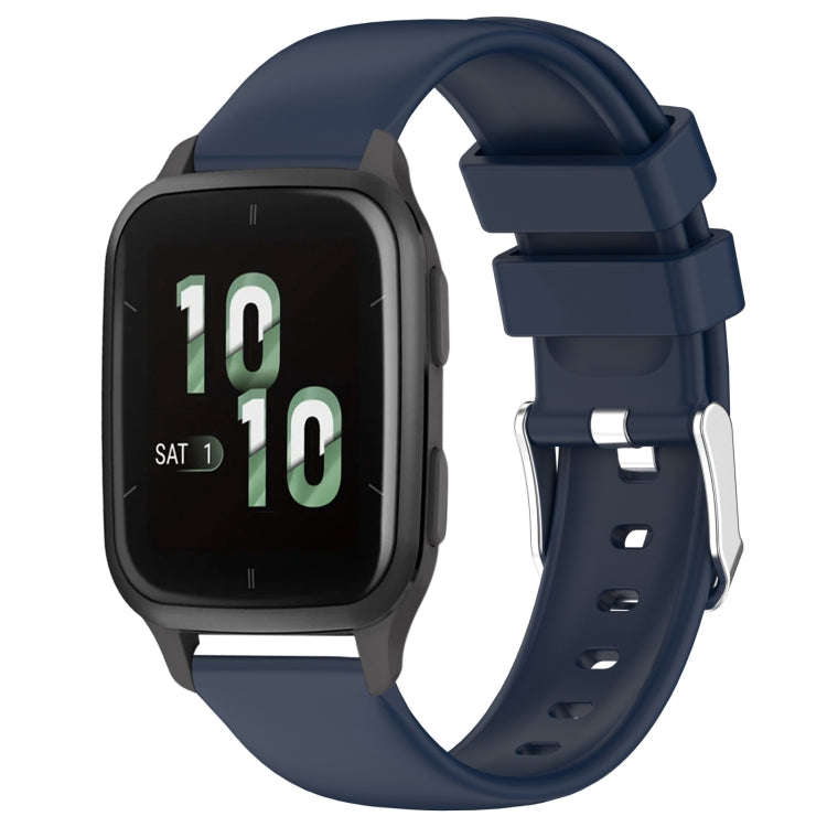 For Garmin Forerunner Sq2 20mm Smooth Solid Color Silicone Watch Band(Midnight Blue)