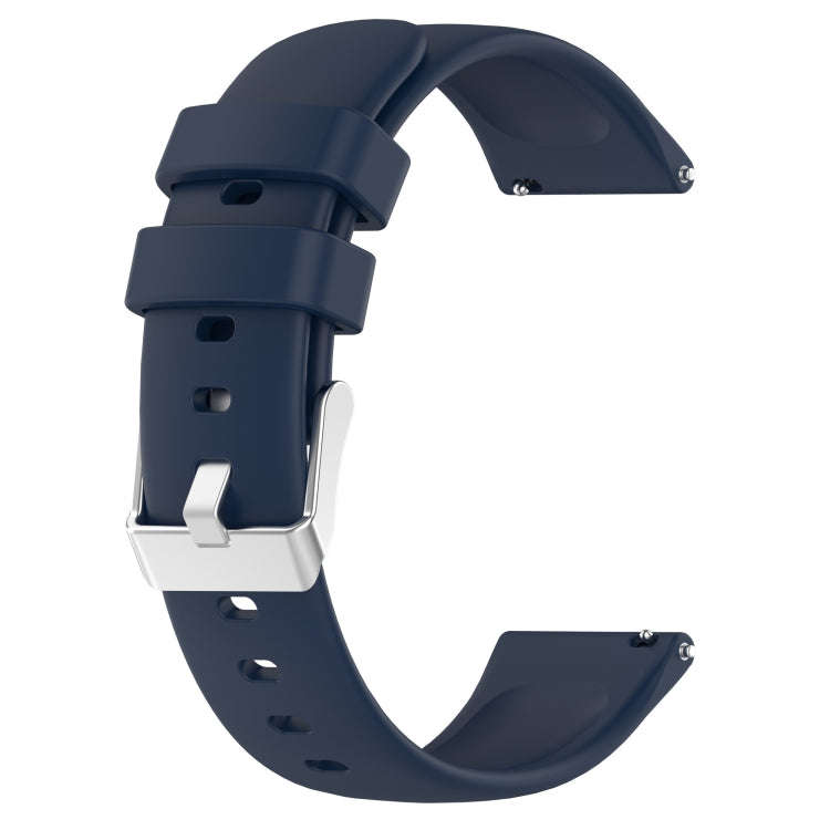 For Garmin Forerunner Sq2 20mm Smooth Solid Color Silicone Watch Band(Midnight Blue)