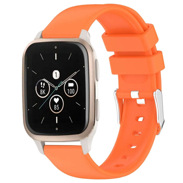 For Garmin Forerunner Sq2 Music 20mm Smooth Solid Color Silicone Watch Band(Orange)