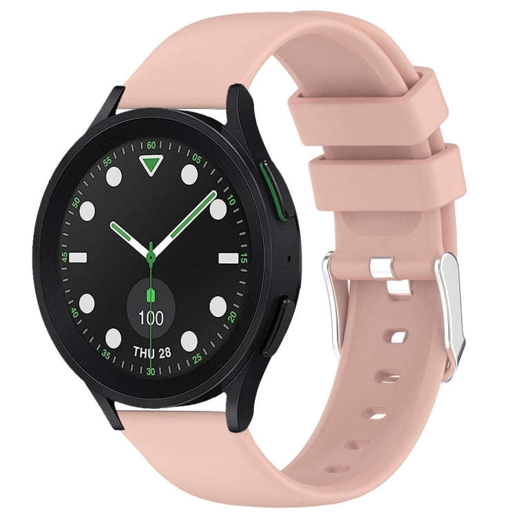 For Samsung Galaxy watch 5 Golf Edition 20mm Smooth Solid Color Silicone Watch Band(Pink)