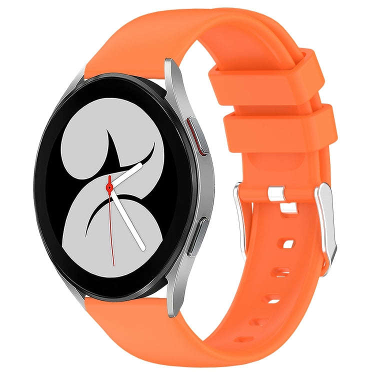 For Samsung Galaxy Watch 4 40mm 20mm Smooth Solid Color Silicone Watch Band(Orange)