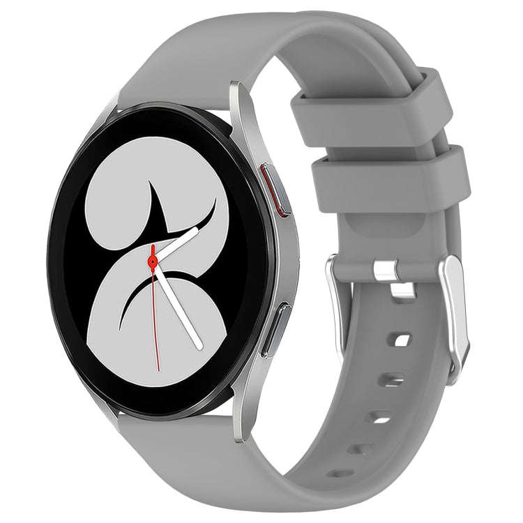 For Samsung Galaxy Watch 4 40mm 20mm Smooth Solid Color Silicone Watch Band(Grey)