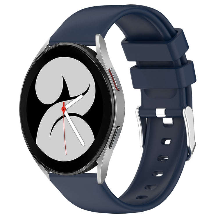 For Samsung Galaxy Watch 4 40mm 20mm Smooth Solid Color Silicone Watch Band(Midnight Blue)