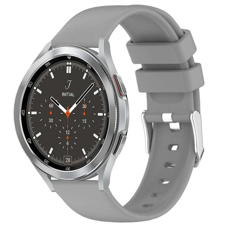 For Samsung  Galaxy Watch 4 Classic 46mm 20mm Smooth Solid Color Silicone Watch Band(Grey)